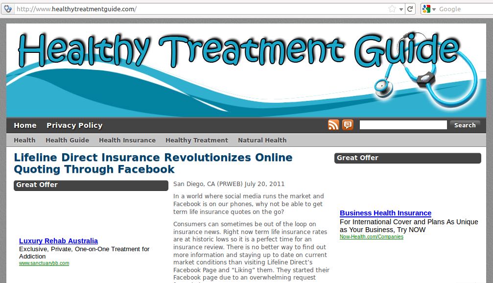 Spam Website Linked to Scam Health Insurance