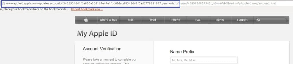 Phishing Fake Apple ID