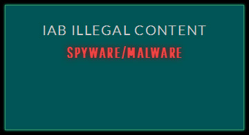 The IAB Ilegal Content data set within the zveloDB URL database of "Spyware/Malware" for a malicious website detected.